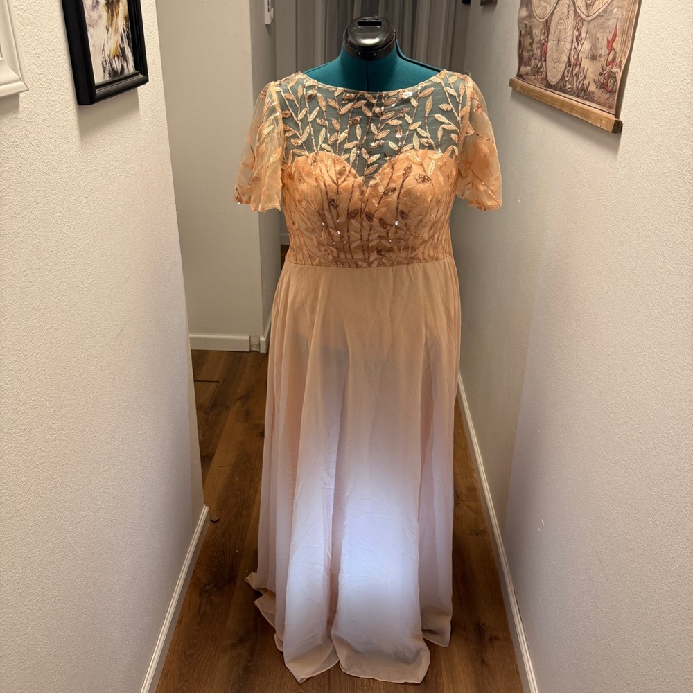 Elegant Peach Evening Gown